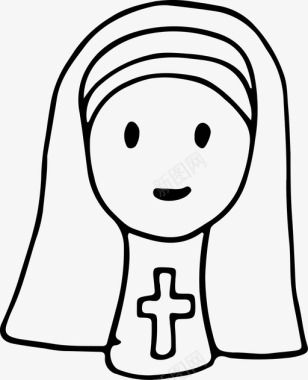 修女基督教信仰图标图标