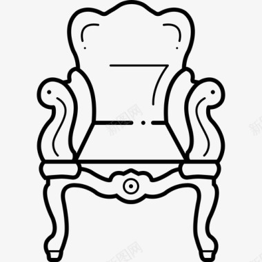 古董椅子基座图标图标