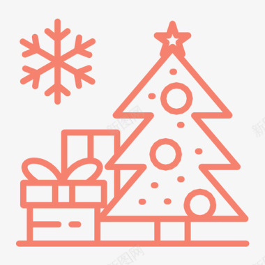 圣诞树圣诞礼物礼品盒图标图标