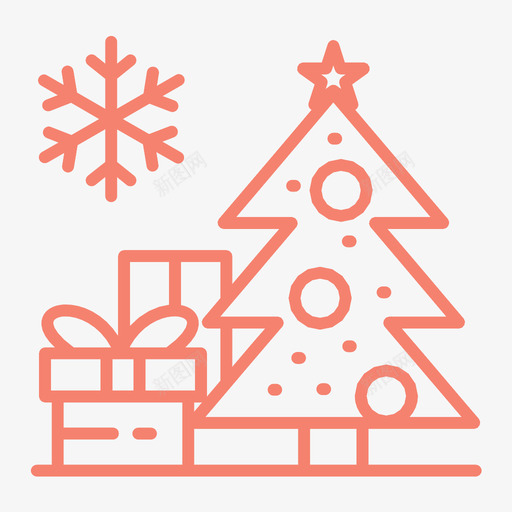 圣诞树圣诞礼物礼品盒图标svg_新图网 https://ixintu.com 圣诞树 圣诞礼物 惊喜 礼品盒