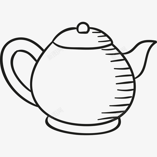 茶壶朝右食物家里的东西图标svg_新图网 https://ixintu.com 家里的东西 茶壶朝右 食物