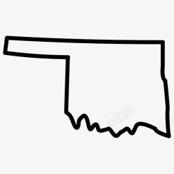 俄克拉荷马州俄克拉荷马州美国各州地图薄图标高清图片