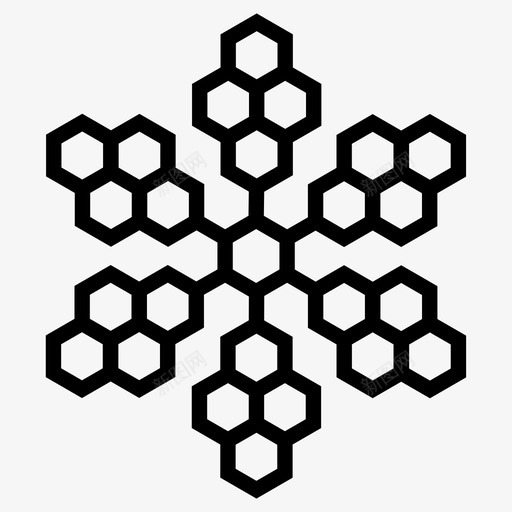 六边形水晶图案图标svg_新图网 https://ixintu.com 六边形 图案 水晶 雪晶 雪花