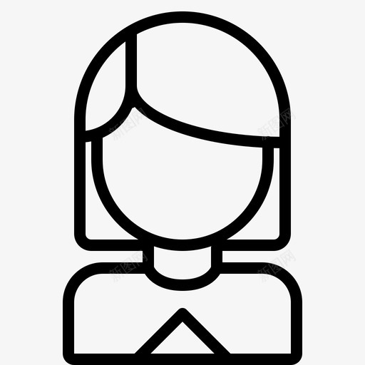 头像发型人物图标svg_新图网 https://ixintu.com 人物 发型 头像 女人