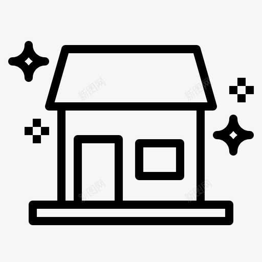 房屋清洁建筑家庭图标svg_新图网 https://ixintu.com 家庭 建筑 房屋清洁
