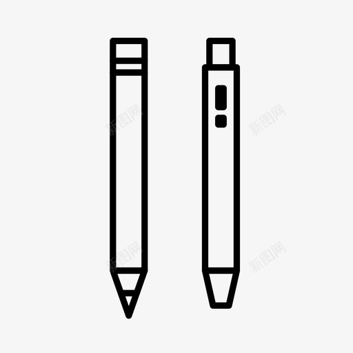 铅笔和钢笔圆珠笔绘图图标svg_新图网 https://ixintu.com 书写 圆珠笔 文具 绘图 铅笔和钢笔