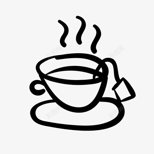 茶杯配茶包下午茶饮用图标svg_新图网 https://ixintu.com 下午茶 放松 茶杯配茶包 食物 饮用