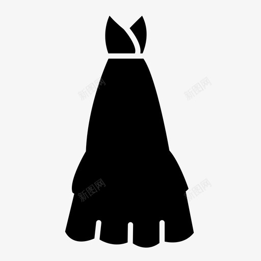 服装时装连衣裙图标svg_新图网 https://ixintu.com 女式时尚固体 时装 服装 连衣裙