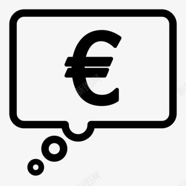 欧元收入金钱图标图标