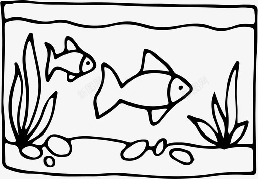 水族馆动物配件鱼图标图标