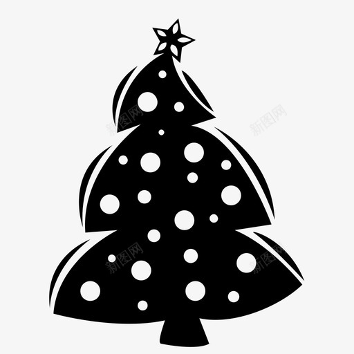 圣诞树庆祝装饰图标svg_新图网 https://ixintu.com 假日 全年假日 冷杉 圣诞树 庆祝 节日 装饰