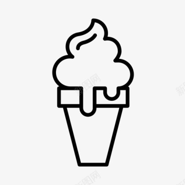冰淇淋筒海滩食物图标图标