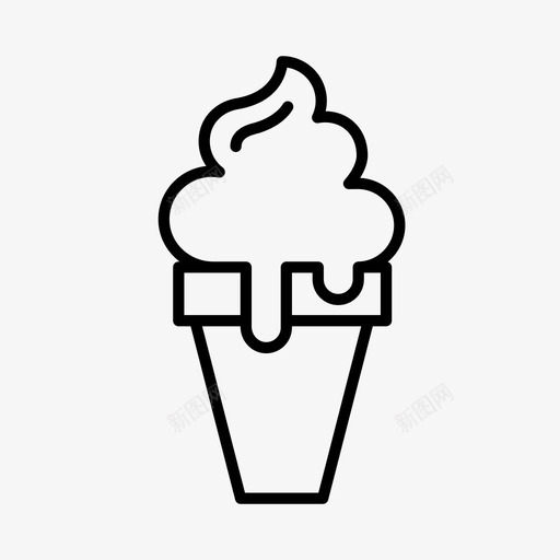 冰淇淋筒海滩食物图标svg_新图网 https://ixintu.com 假日 假期 冰淇淋筒 暑假 海滩 食物