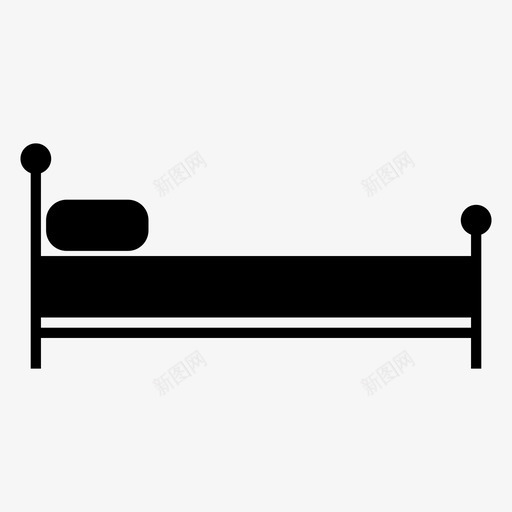 床卧室舒适图标svg_新图网 https://ixintu.com 卧室 床 放松 枕头 睡觉 舒适