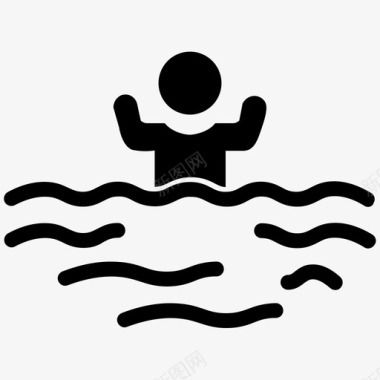 水上运动游泳露营图标图标