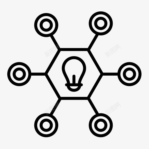 产生想法头脑风暴解决方案图标svg_新图网 https://ixintu.com 产生想法 头脑风暴 思维过程 解决方案 项目管理线图标