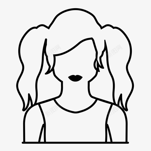 女孩头像人物图标svg_新图网 https://ixintu.com 个人资料 人物 人物头像 头像 女孩 年轻人 用户