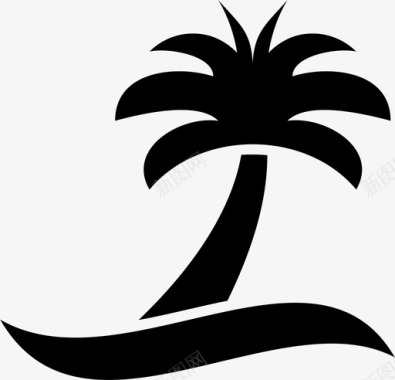 海滩椰树炎热的天气图标图标