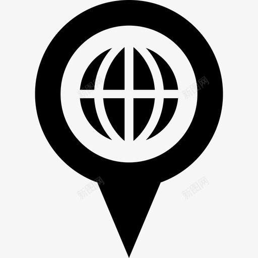圆销世界圆销地球仪图标svg_新图网 https://ixintu.com 图钉和旗帜 圆销 圆销世界 地图销 地球仪 路线