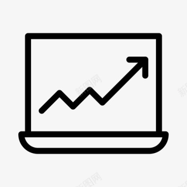 增长图表笔记本电脑图标图标