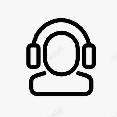 耳机用户收听音乐图标图标