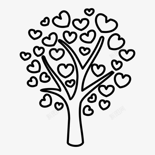 爱情树家庭树心形树图标svg_新图网 https://ixintu.com 大自然 家庭树 心形树 情人节 爱情树