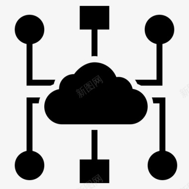 云计算云技术网络图标图标