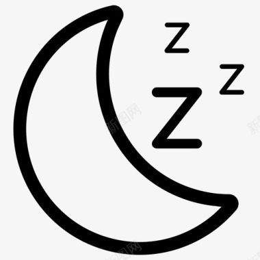 睡觉月亮小睡图标图标