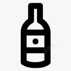朗姆酒酒瓶葡萄酒酒瓶杜松子酒图标高清图片