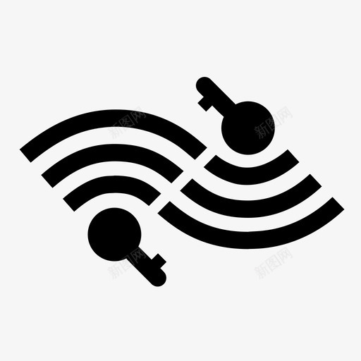 wifi键连接密码图标svg_新图网 https://ixintu.com wifi键 密码 波形 连接