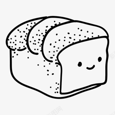 可爱的面包面包小面包图标图标