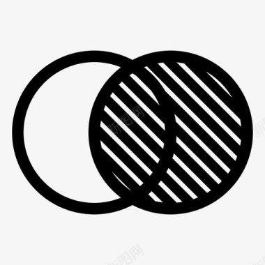 维恩图右圆圈单个区域单面图标图标