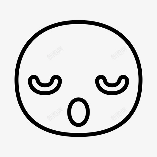 困倦的脸表情微笑图标svg_新图网 https://ixintu.com 哈欠 困倦的脸 微笑 表情