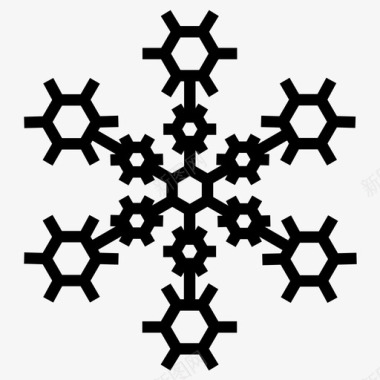 雪花水晶六边形图案图标图标