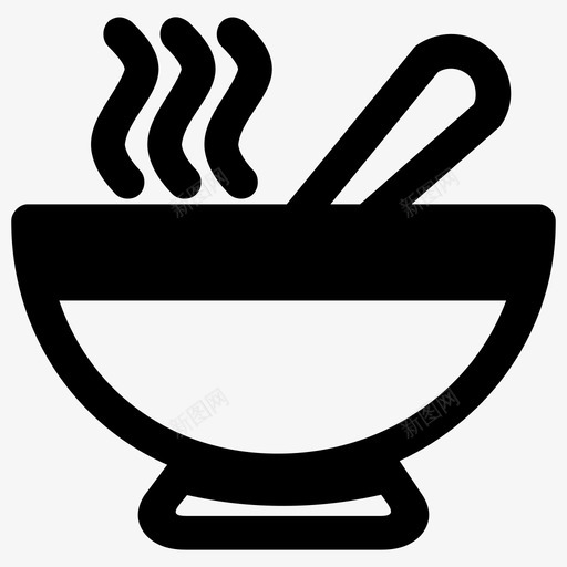 汤碗食物图标svg_新图网 https://ixintu.com 汤 热汤 热的 碗 食物 饭碗