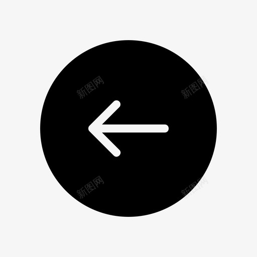 左箭头按钮图标svg_新图网 https://ixintu.com 圆 左 按钮 方向 简单的线图标 箭头