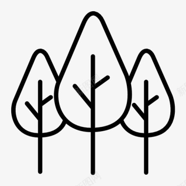 森林生态松树图标图标