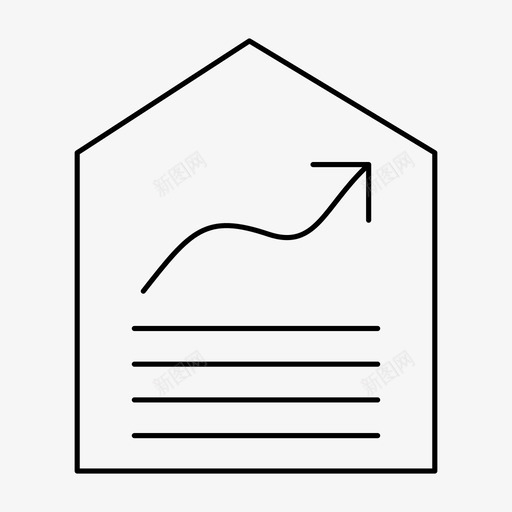 金额房屋线形图图标svg_新图网 https://ixintu.com 房地产 房屋 线形图 统计 金额