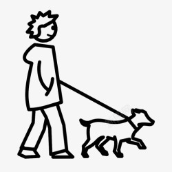 遛狗标志遛狗男孩租赁图标高清图片