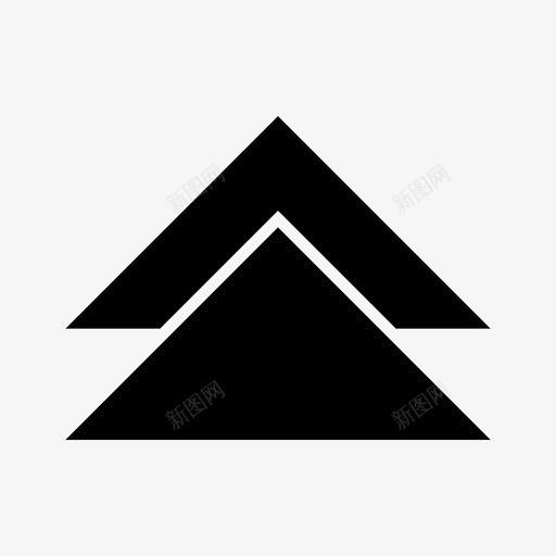 向上两个三角形箭头方向向下图标svg_新图网 https://ixintu.com 向上两个三角形箭头 向下 方向
