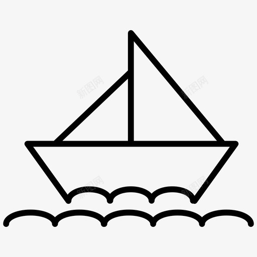 帆船海上水上图标svg_新图网 https://ixintu.com 交通工具稀薄 帆船 水上 海上