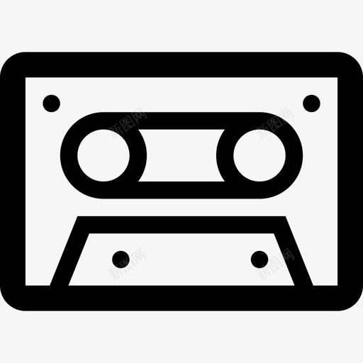 磁带音乐播放图标svg_新图网 https://ixintu.com 播放 磁带 粗轮廓 音乐
