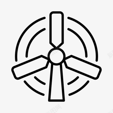 风力涡轮机生态环保图标图标