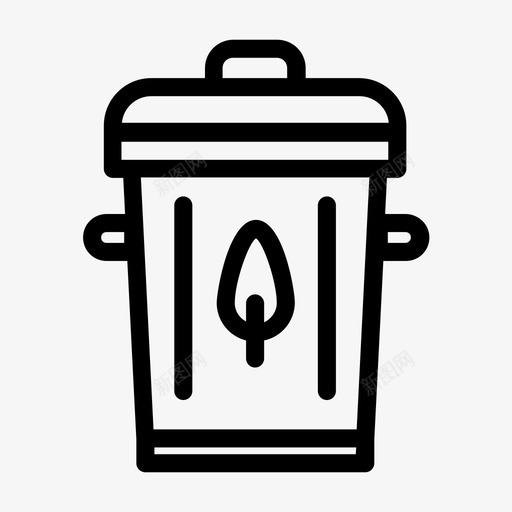 有机废物垃圾箱纸张图标svg_新图网 https://ixintu.com 回收 回收和垃圾 垃圾 垃圾箱 有机废物 纸张