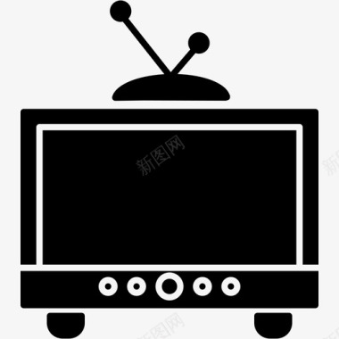 电视接收器电视固态图标图标