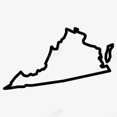 弗吉尼亚弗吉尼亚地图弗吉尼亚州图标图标