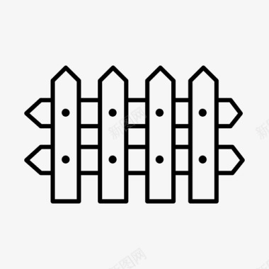 栅栏尖桩篱笆木头图标图标