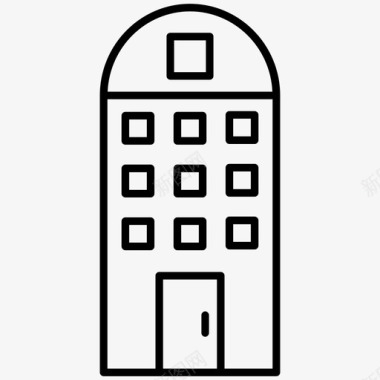 塔楼公寓建筑图标图标