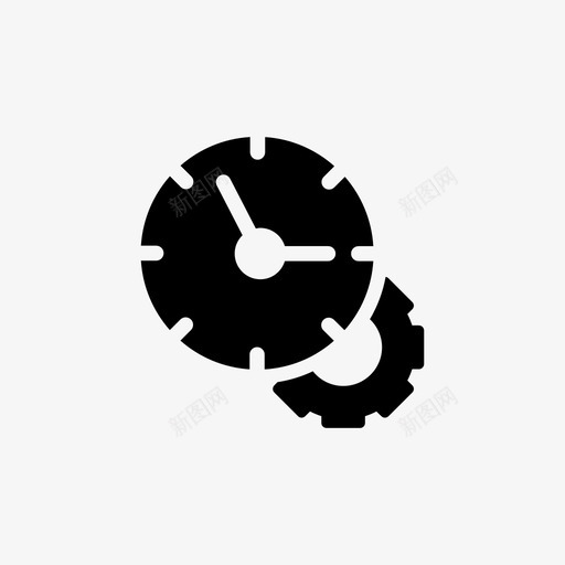 时钟齿轮设置图标svg_新图网 https://ixintu.com 技术 时钟 时间 设置 项目计划图示符第1卷 齿轮