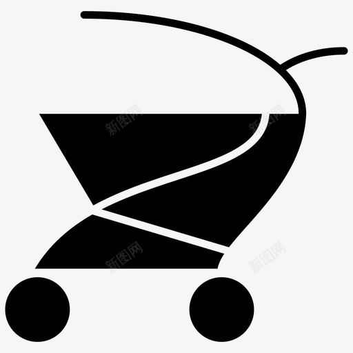 婴儿推车婴儿实心图标svg_新图网 https://ixintu.com 婴儿实心 婴儿推车